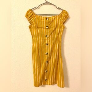 Off the Shoulder Yellow Gold Dress